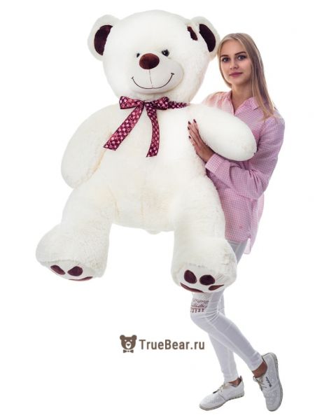 Плюшевый медведь "Фрэнки" 160 см белый