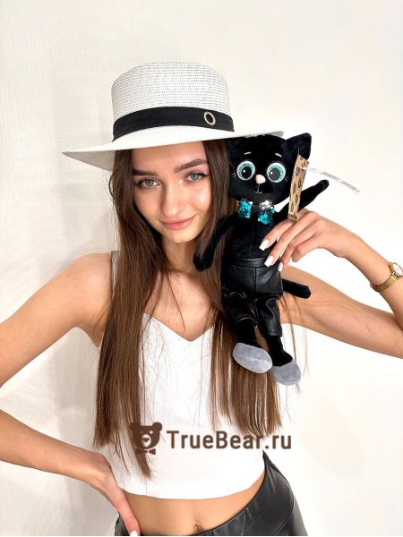 Мягкая игрушка Котик "Чесси" чёрный 35 см