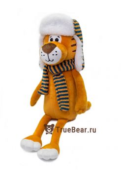 Тигр в шапке ушанке 45 см 